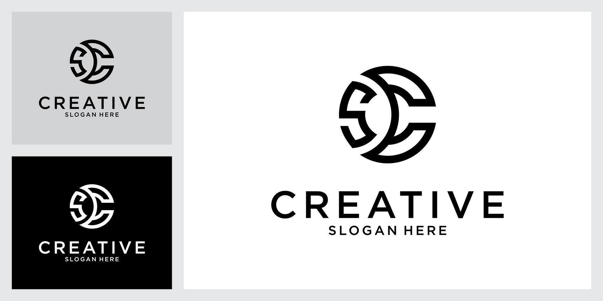 sc of cs eerste brief logo ontwerp monogram vector