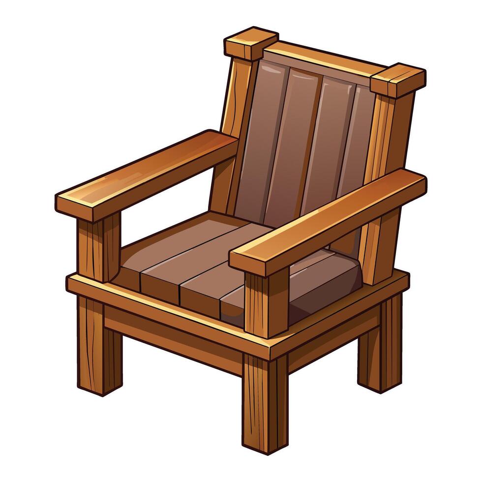 illustratie van houten pijnboom fauteuil Aan wit vector