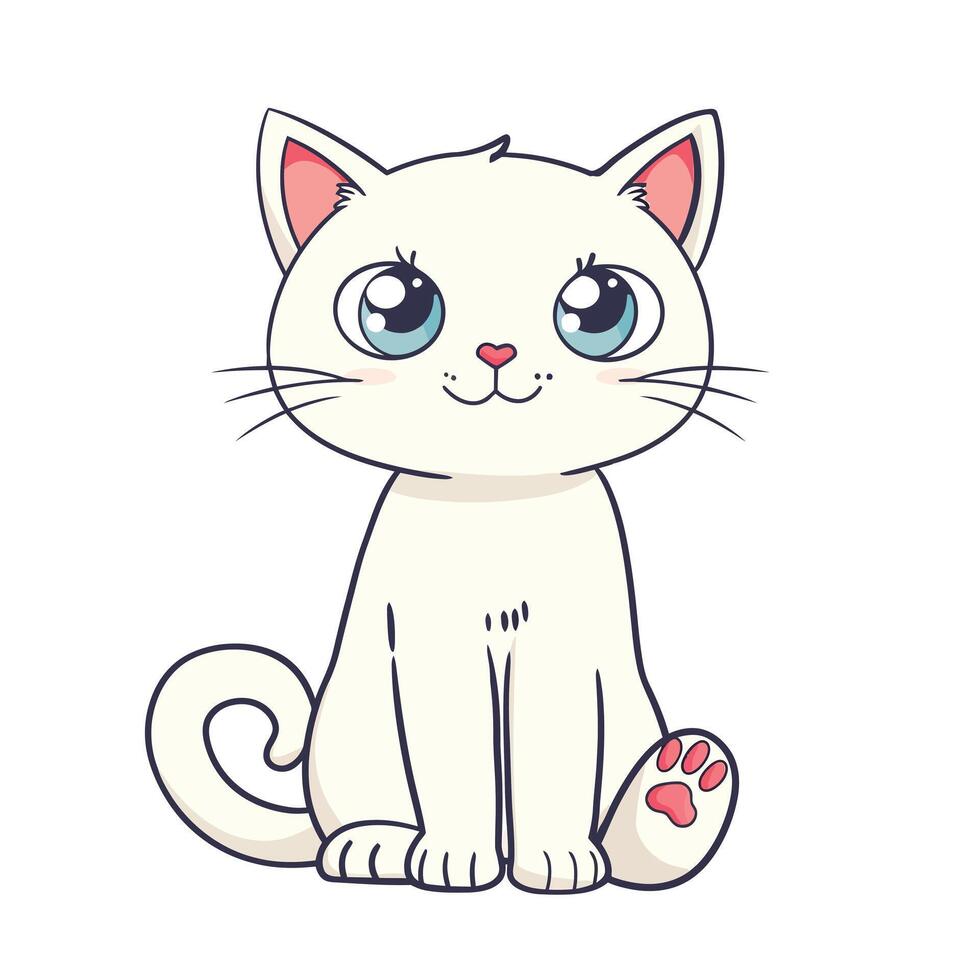 schattig kat gemakkelijk illustratie wit achtergrond vector