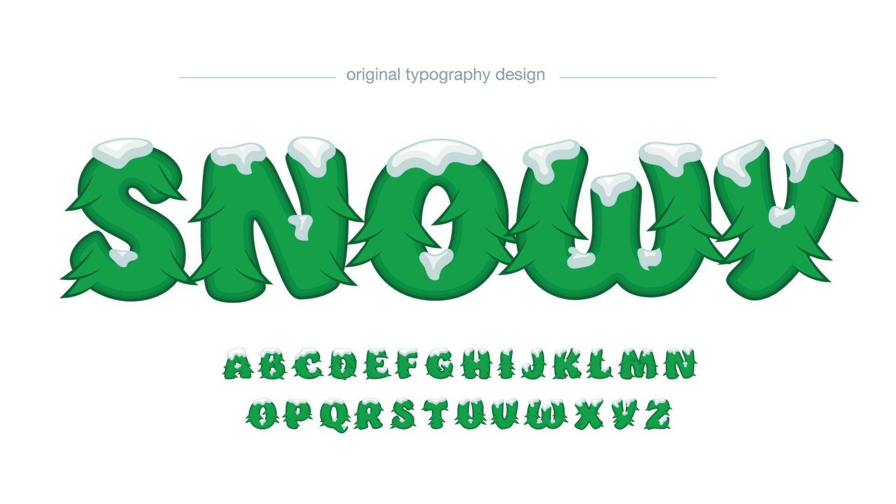 abstracte sneeuw boom kerst brieven typografie vector