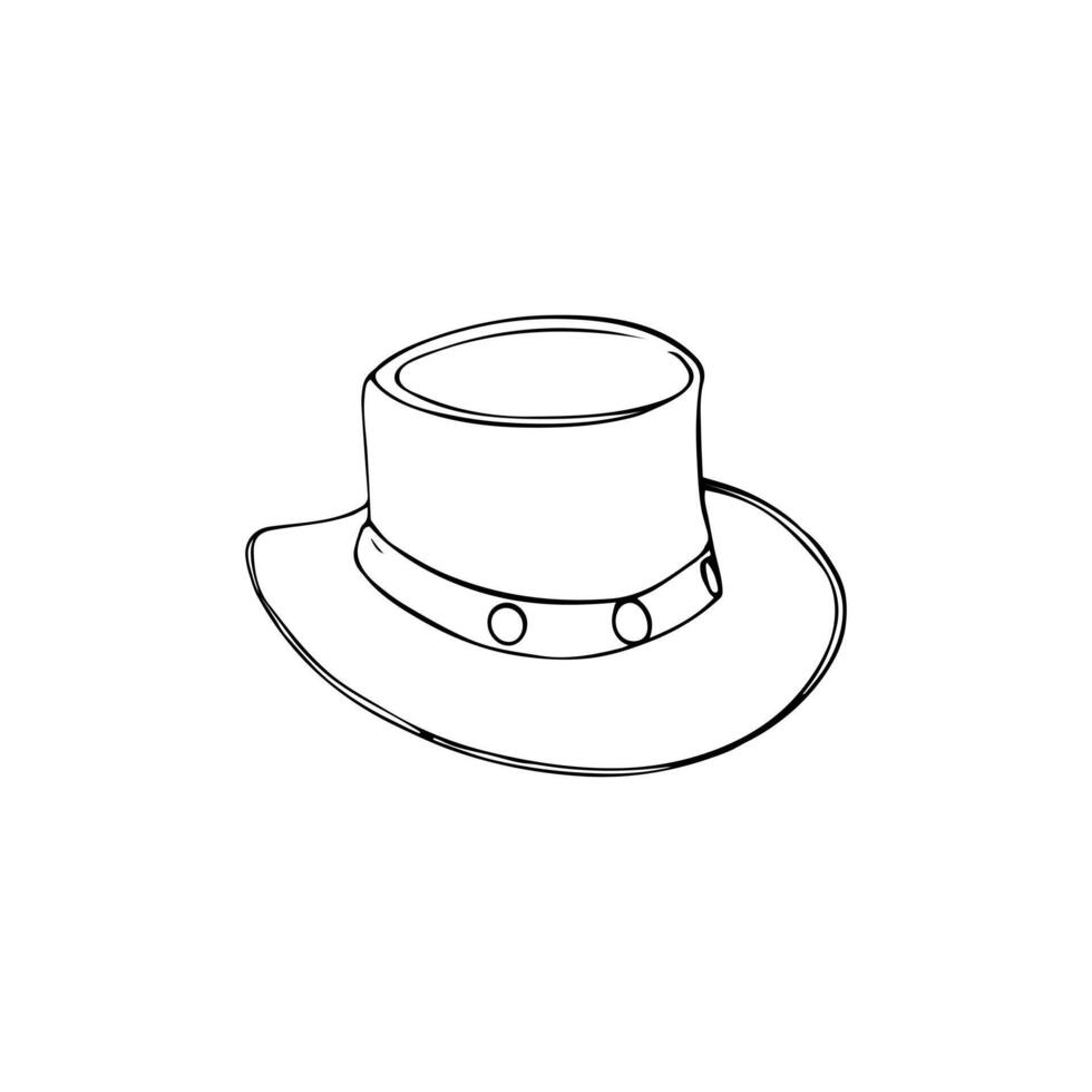 hand getekend cowboy hoed. cowboy hoed illustratie. vector