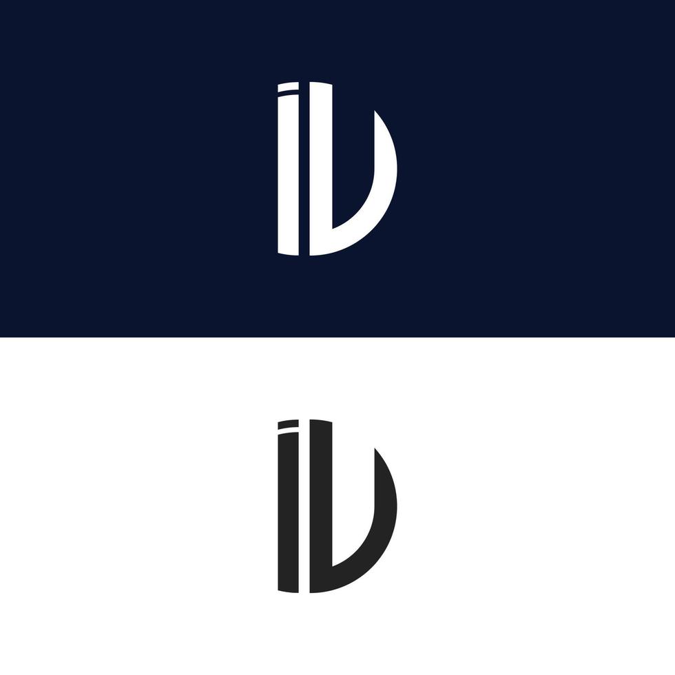 iu brief logo vector sjabloon creatief modern vorm kleurrijk monogram cirkel logo bedrijfslogo raster logo
