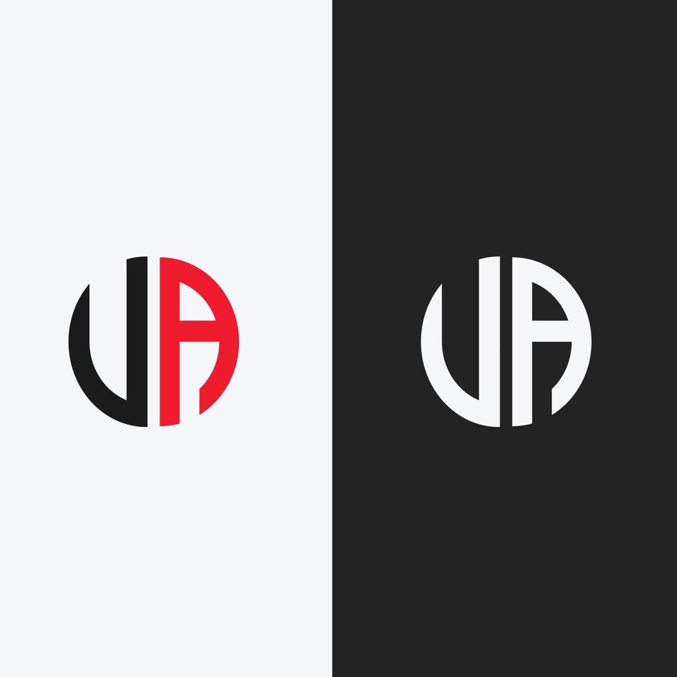 ua brief logo vector sjabloon creatief modern vorm kleurrijk monogram cirkel logo bedrijfslogo raster logo