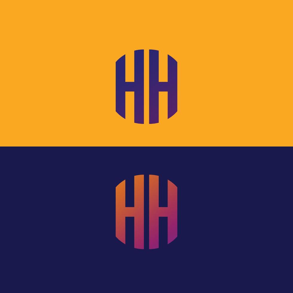 hh brief logo vector sjabloon creatief modern vorm kleurrijk monogram cirkel logo bedrijfslogo raster logo