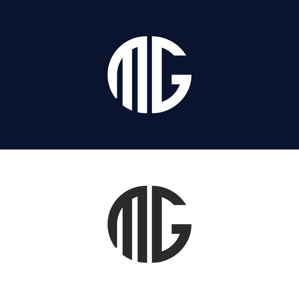 mg brief logo vector sjabloon creatief modern vorm kleurrijk monogram cirkel logo bedrijfslogo raster logo
