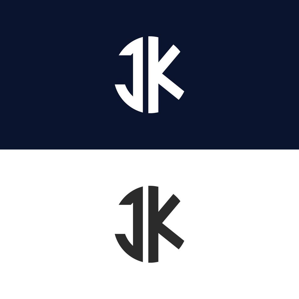 jk brief logo vector sjabloon creatief modern vorm kleurrijk monogram cirkel logo bedrijfslogo raster logo