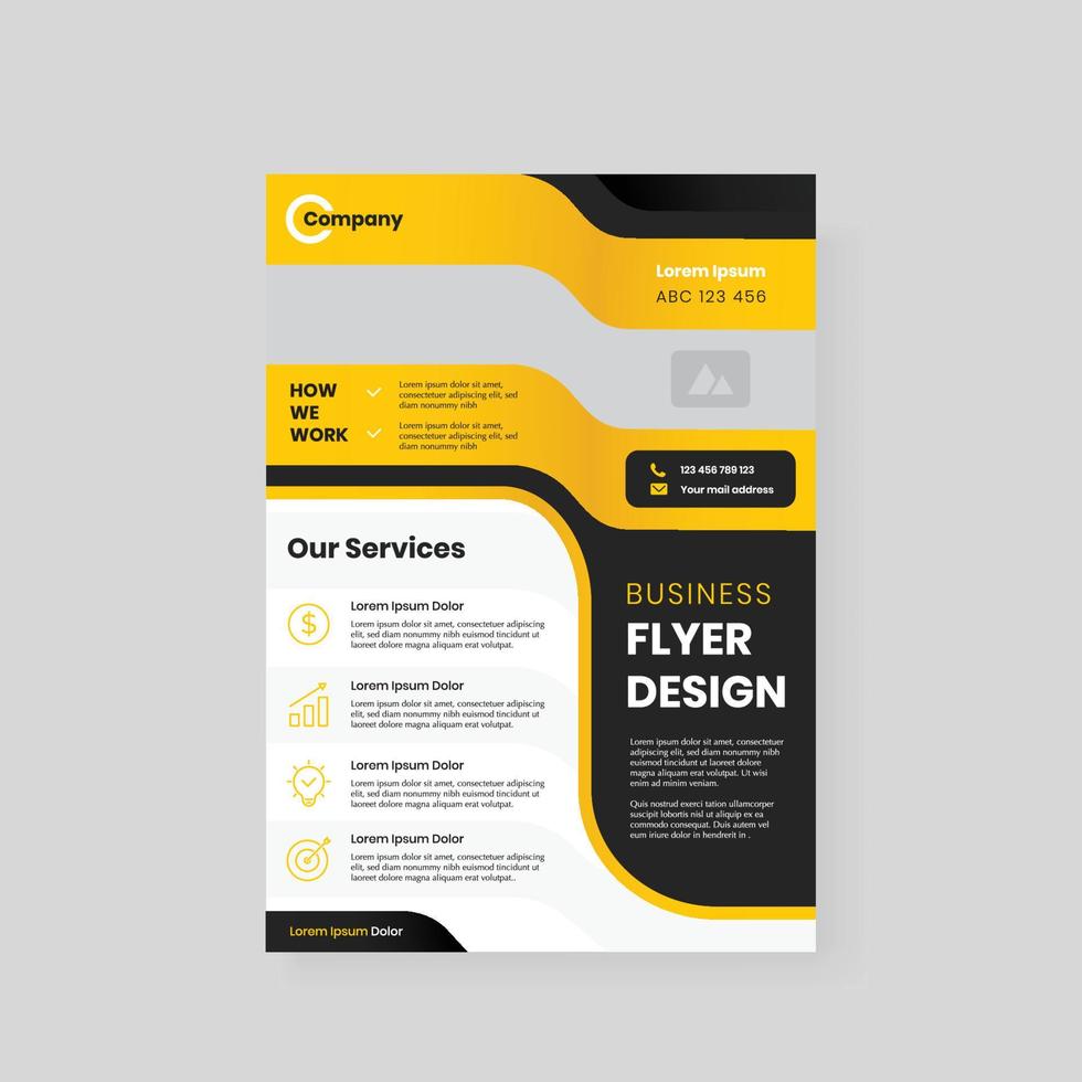 moderne a4 zakelijke flyer ontwerpsjabloon vector