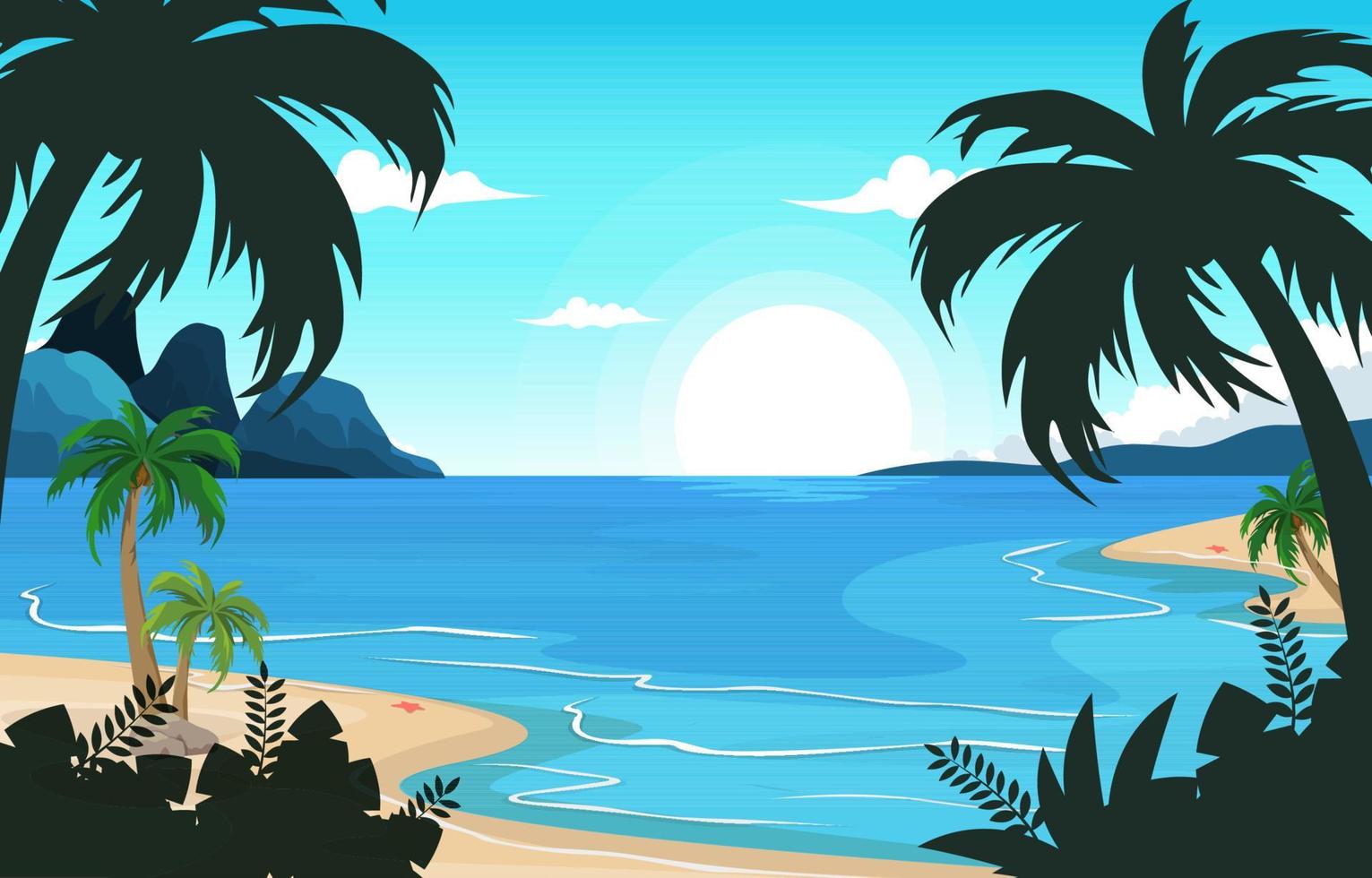 eiland strand zee vakantie vakantie tropische zomer vectorillustratie vector
