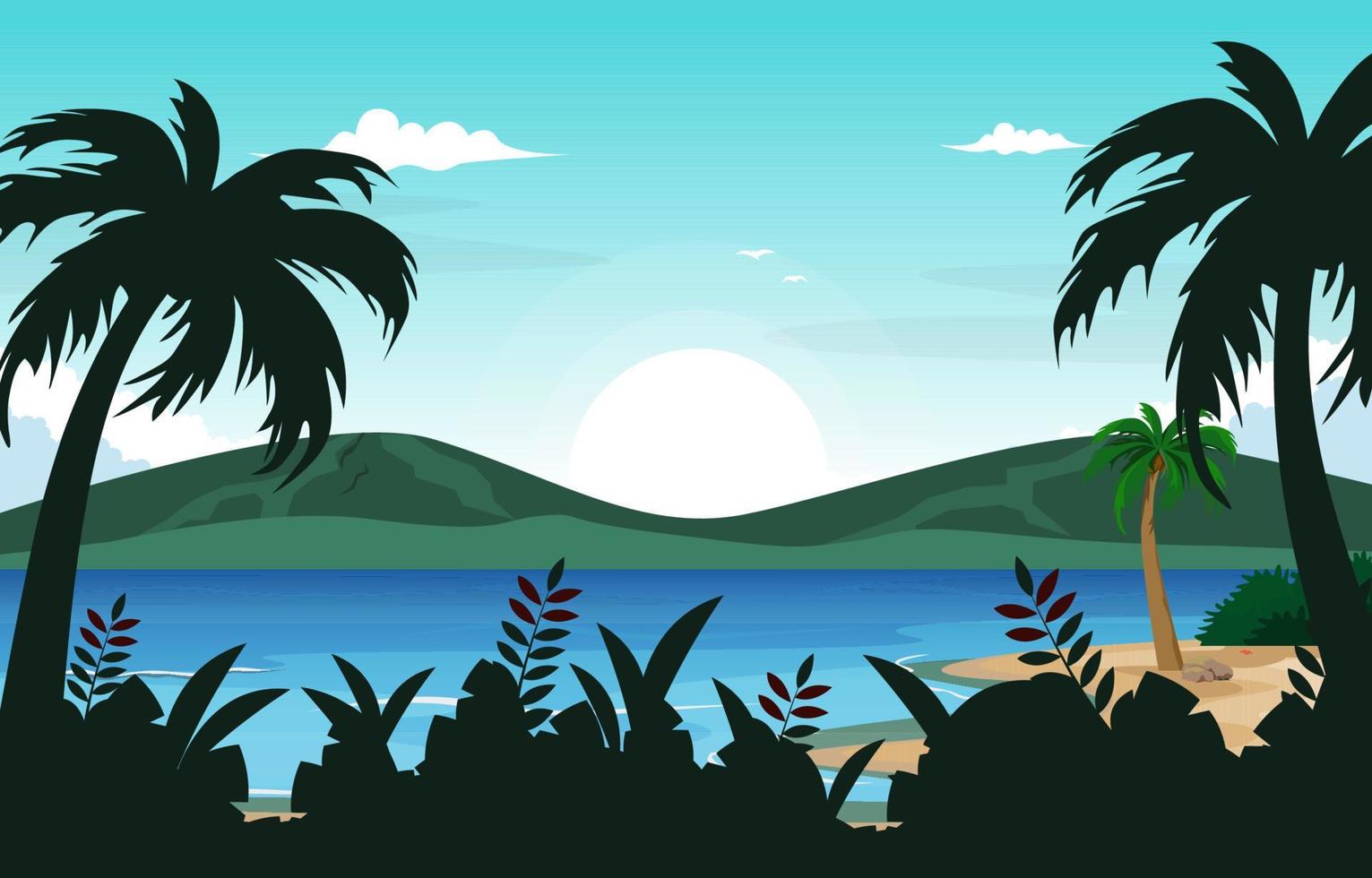 eiland strand zee vakantie vakantie tropische zomer vectorillustratie vector