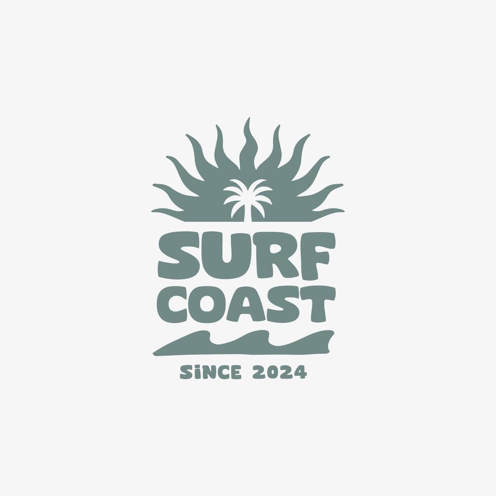 wijnoogst surfen ontwerp sjabloon voor surfen club, surfen winkel, surfen koopwaar vector