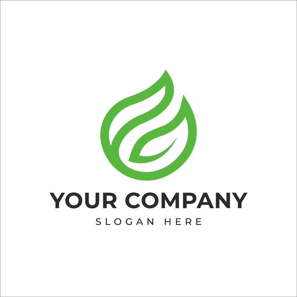 blad modern tech minimaal groen logo vector