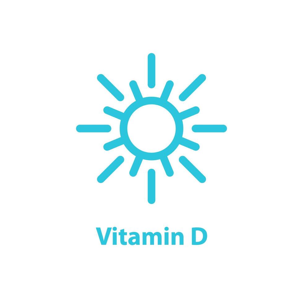zon, vitamine d icoon, zonnig dag. geïsoleerd Aan wit achtergrond. van blauw icoon set. vector