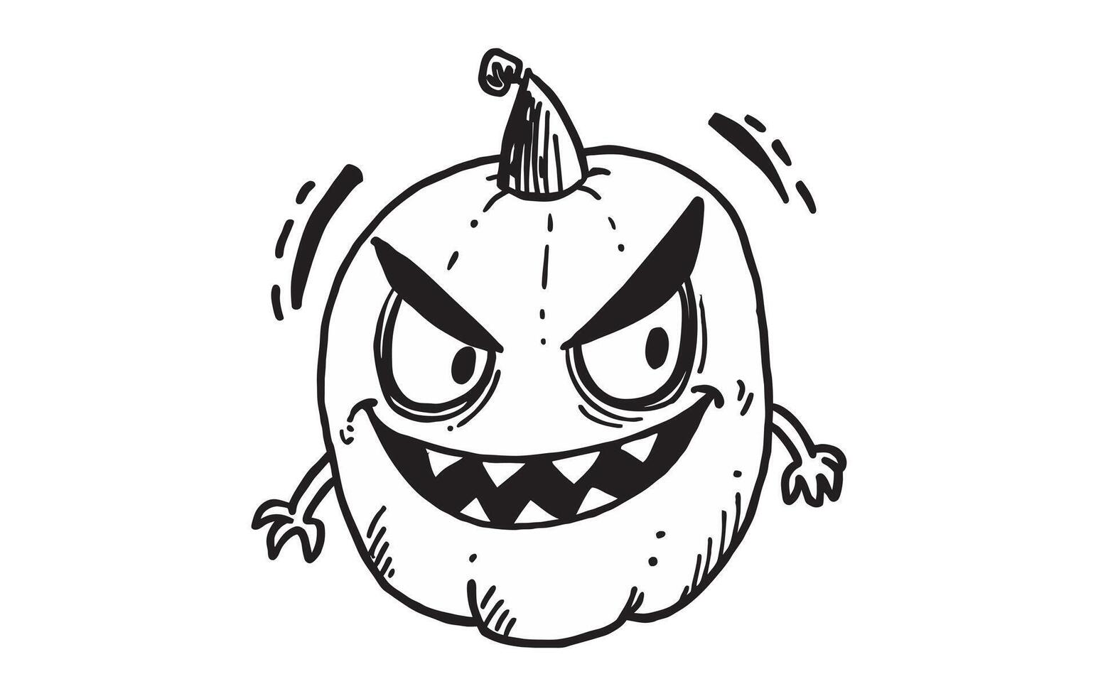 slecht pompoen karakter tekening. speels jack-o'-lantern met een sluw grijns. tekening kunst. concept van halloween streken, spookachtig karakter ontwerp, ondeugend decoratie, en vakantie humor. vector
