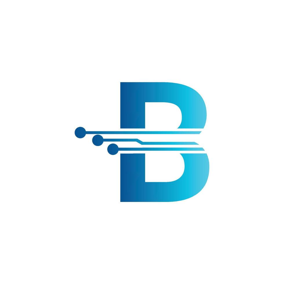 b brief tech logo, eerste b voor technologie symbool vector