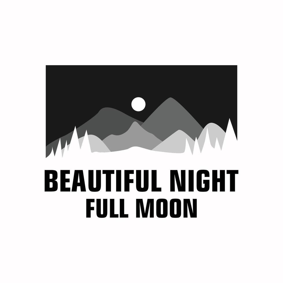 mooi nacht vol maan typografie illustratie vector