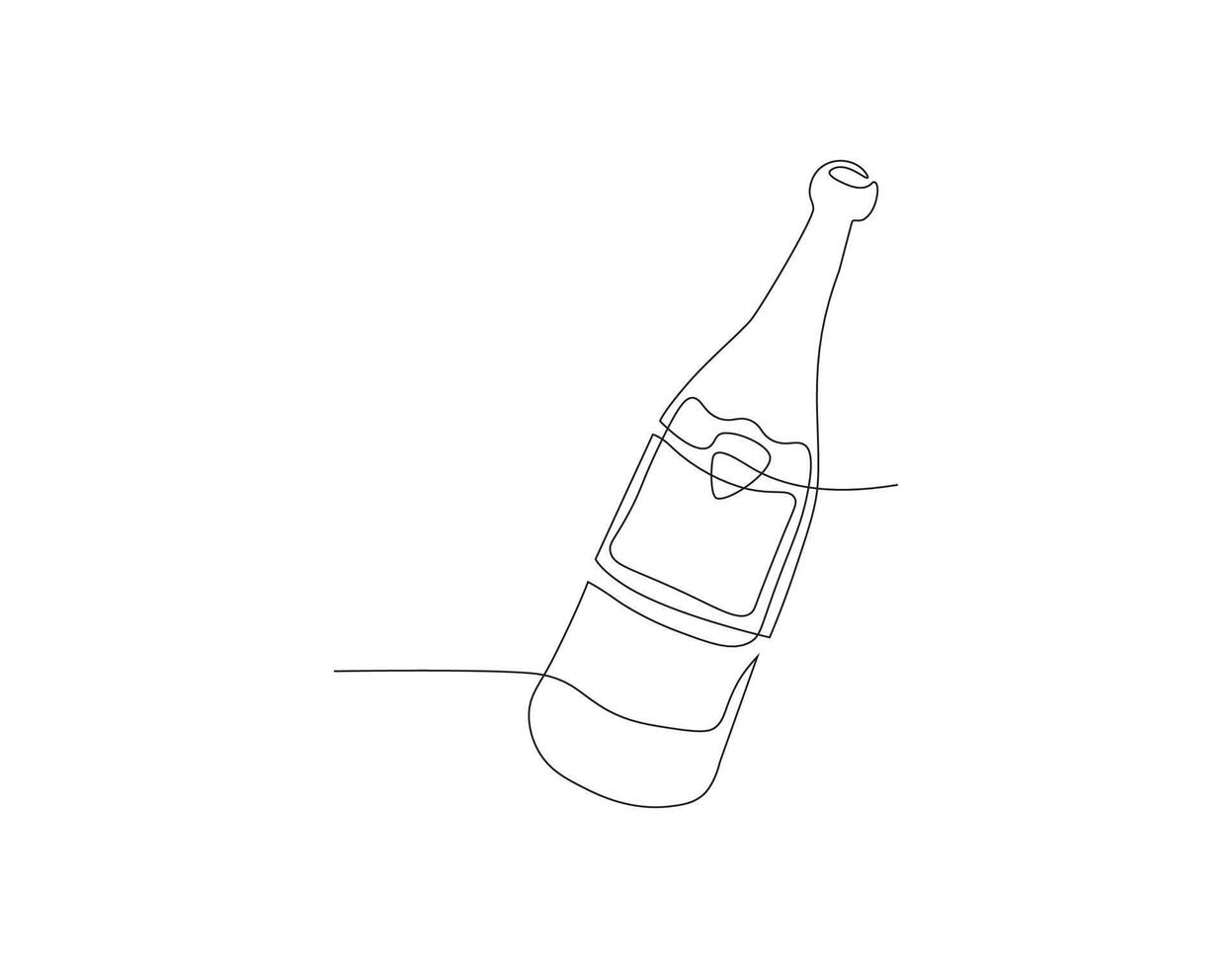 doorlopend lijn tekening van wijn fles. een lijn van een fles van wijn. wijn fles doorlopend lijn kunst. bewerkbare schets. vector