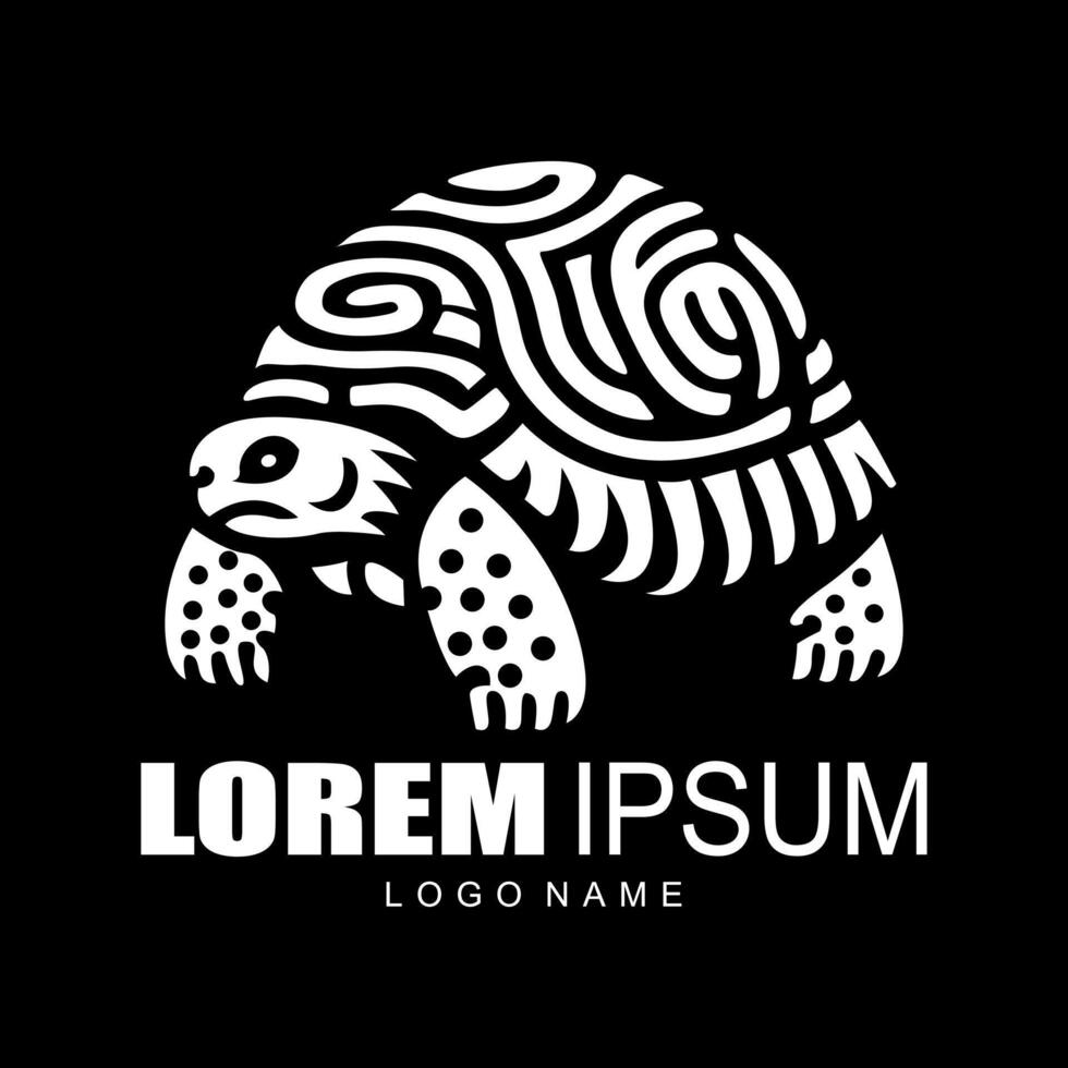 gemakkelijk zwart en wit schildpad logo vector