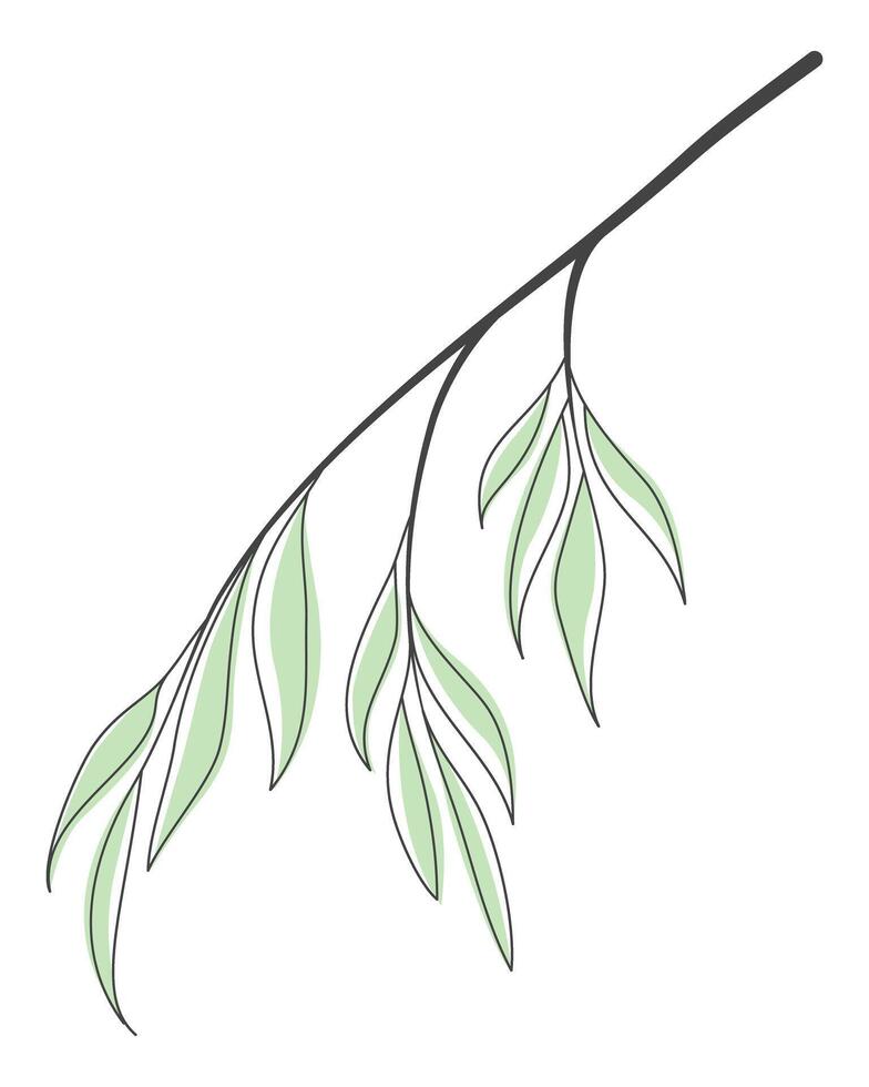 abstract groen bladeren geïsoleerd Aan wit, schets . vector