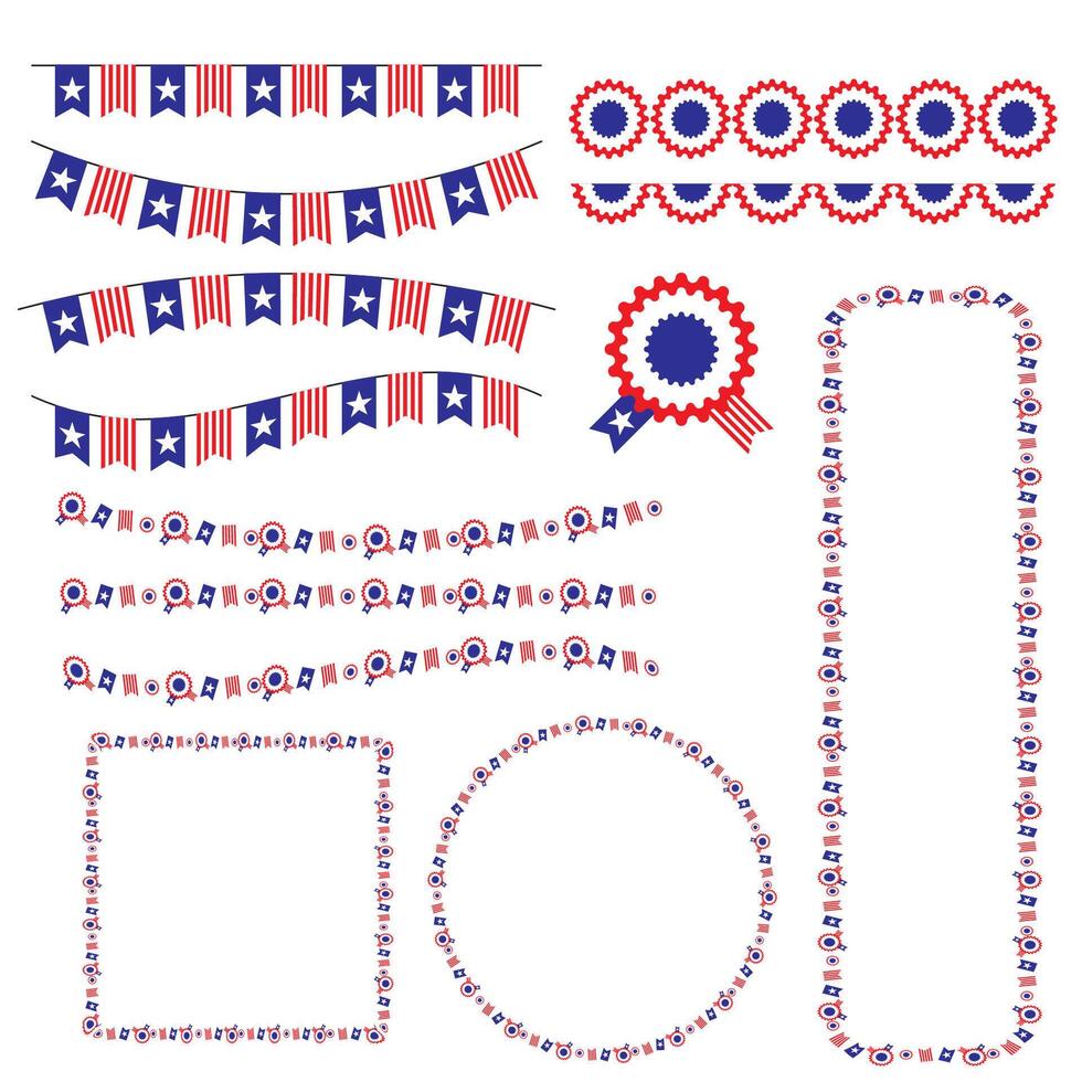 de Verenigde Staten van Amerika vlag grens voor viering of vakantie concept. vector