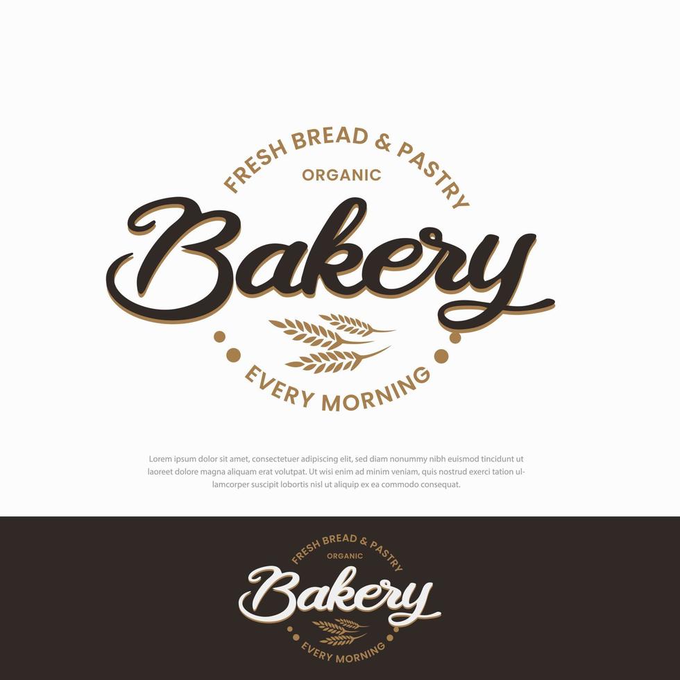 retro bakkerij bak logo ontwerp en vintage vector label. eenvoudig zelfgemaakte badgesjabloon logo-ontwerp