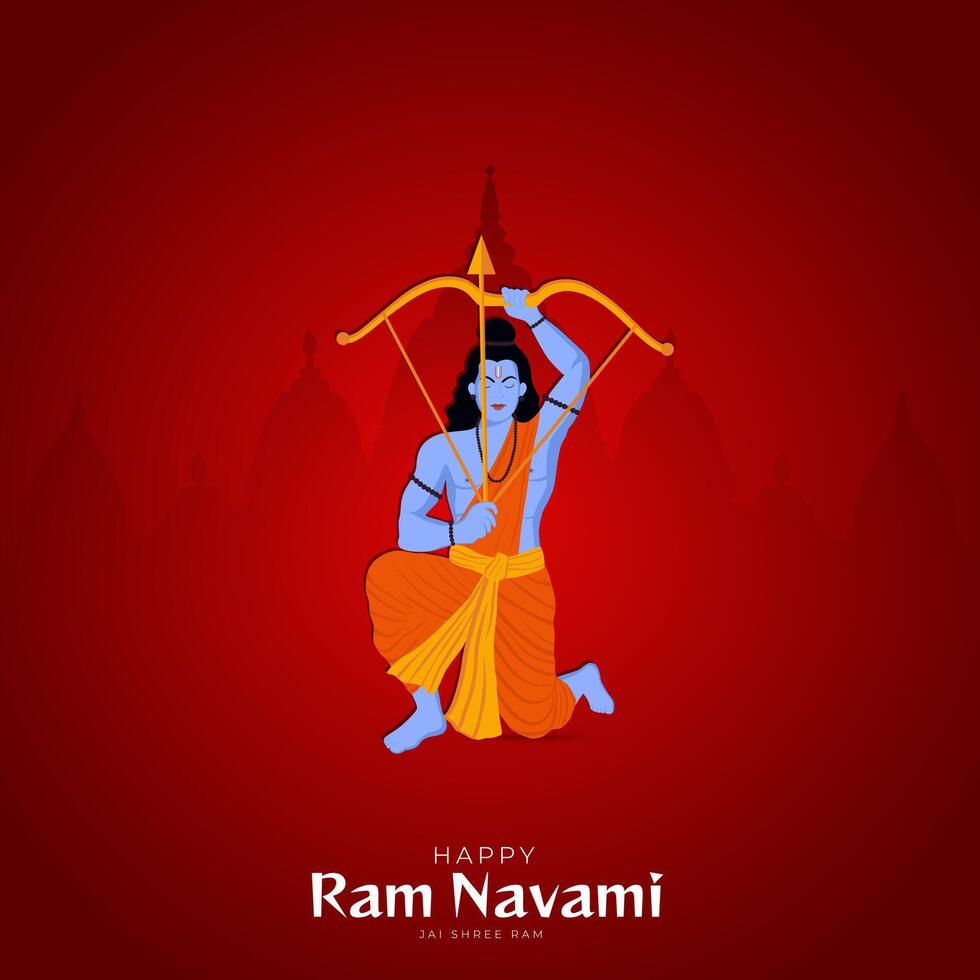 happy ram navami festival van india social media post vector