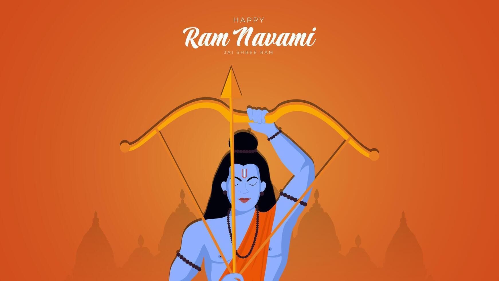 happy ram navami festival van india social media post vector