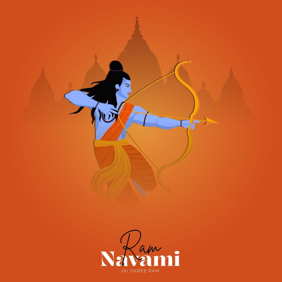 happy ram navami festival van india social media post vector