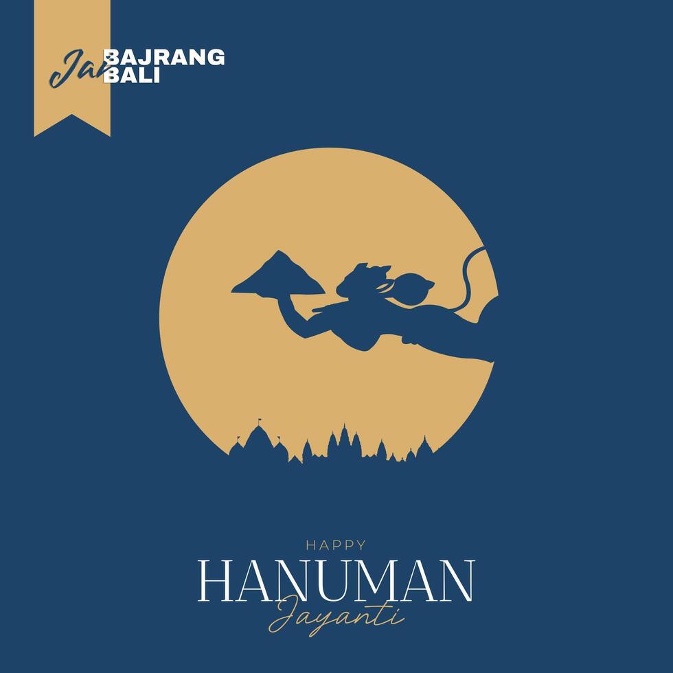 gelukkig Hanuman Jayanti sociaal media post de festival van Indië vector