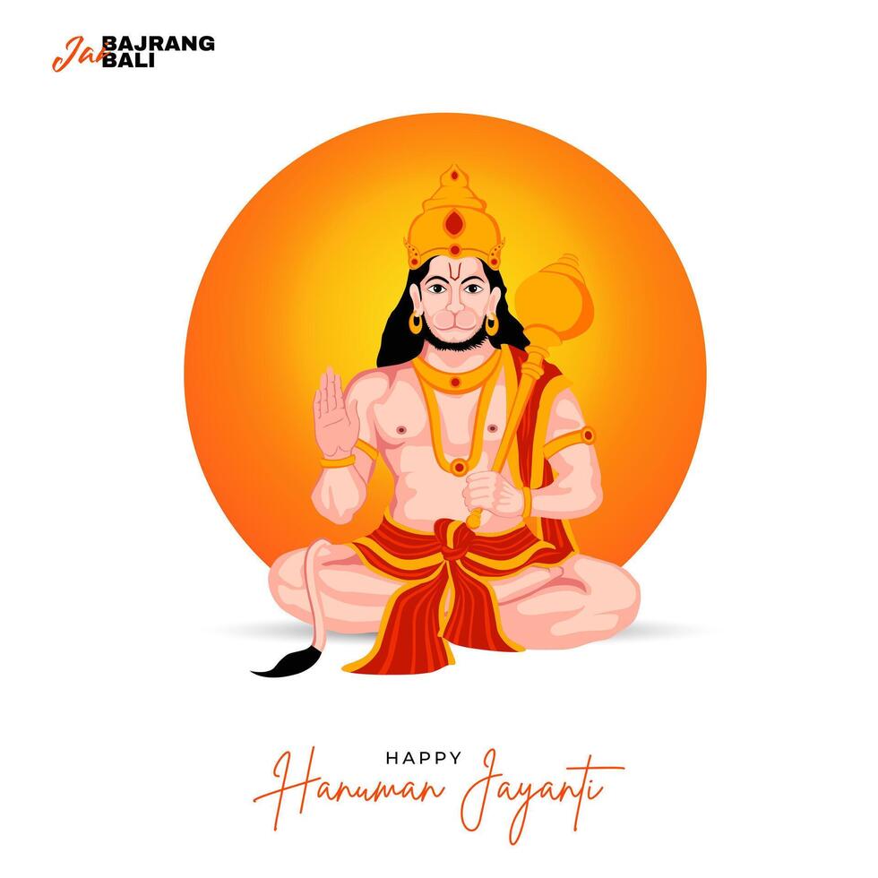 gelukkig Hanuman Jayanti sociaal media post de festival van Indië vector