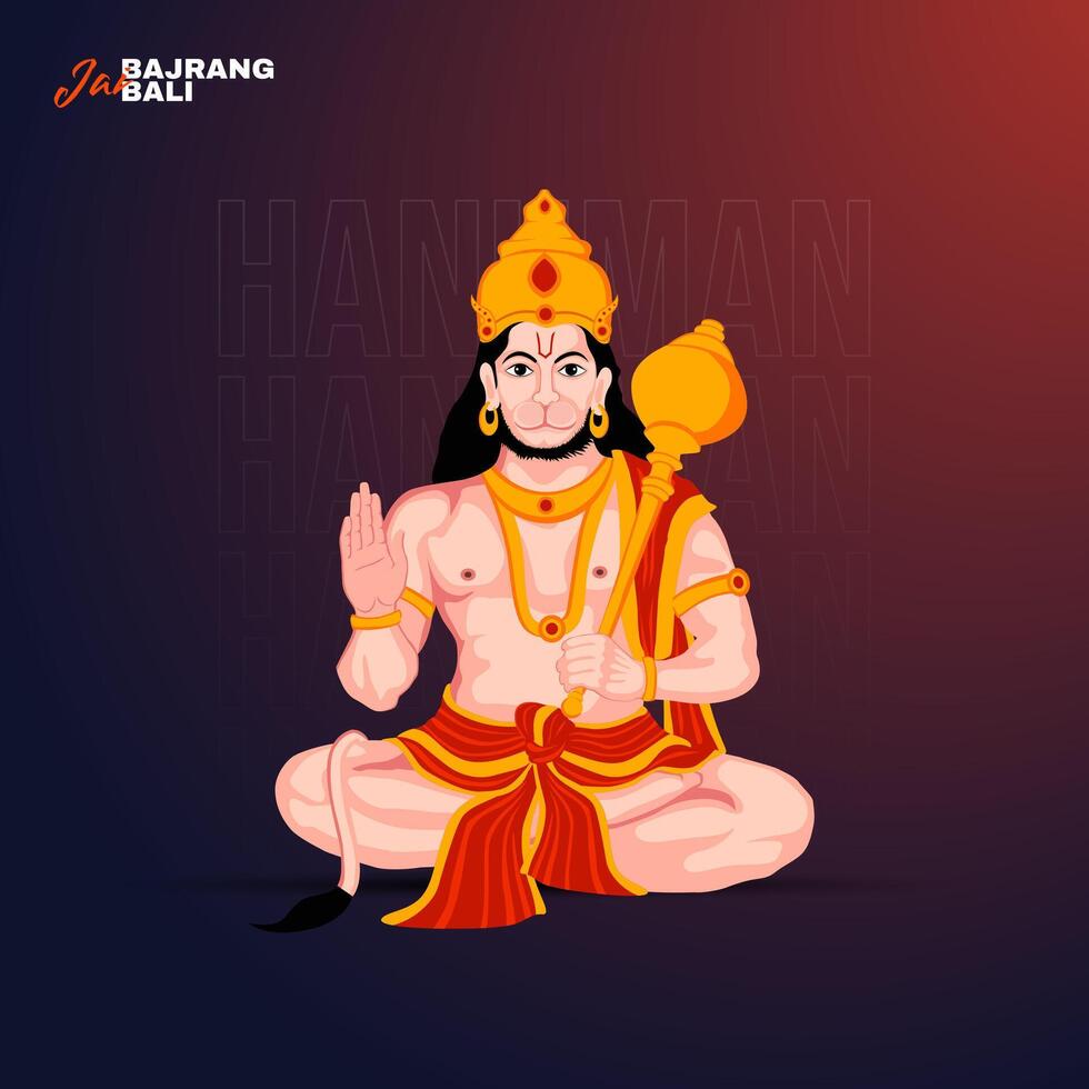 gelukkig Hanuman Jayanti sociaal media post de festival van Indië vector