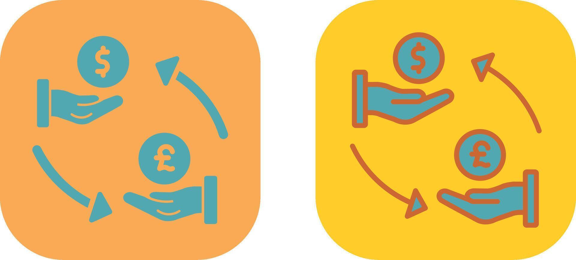 pictogram dollar naar pond vector