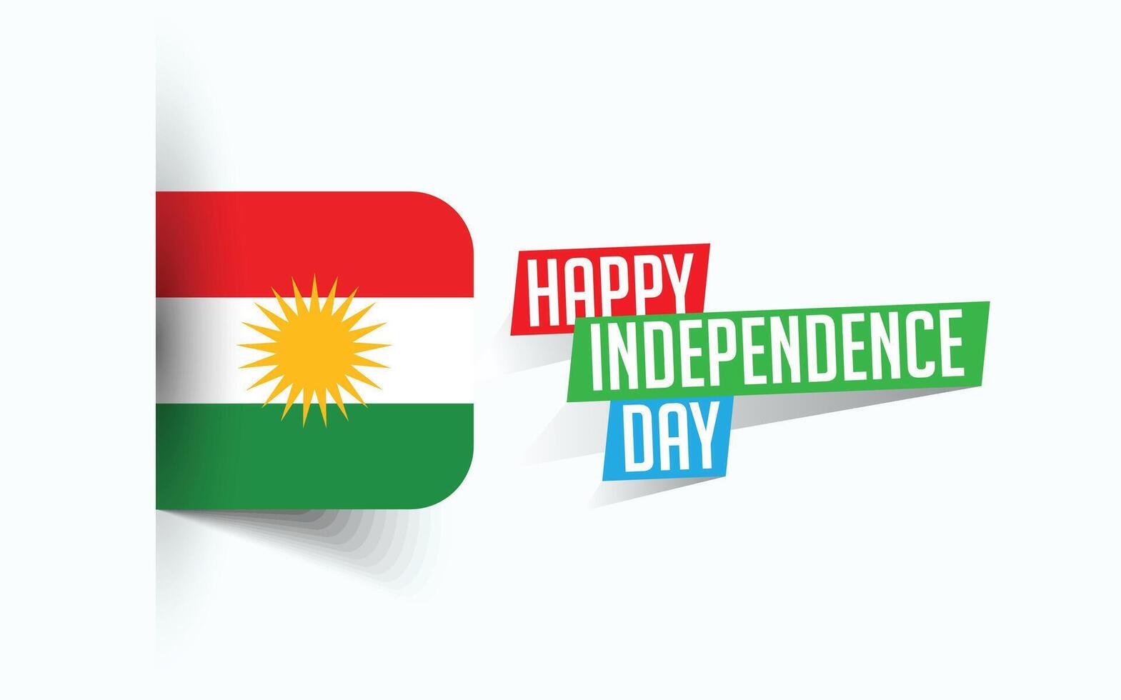 gelukkig onafhankelijkheid dag van Irak Koerdistan illustratie, nationaal dag poster, groet sjabloon ontwerp, eps bron het dossier vector