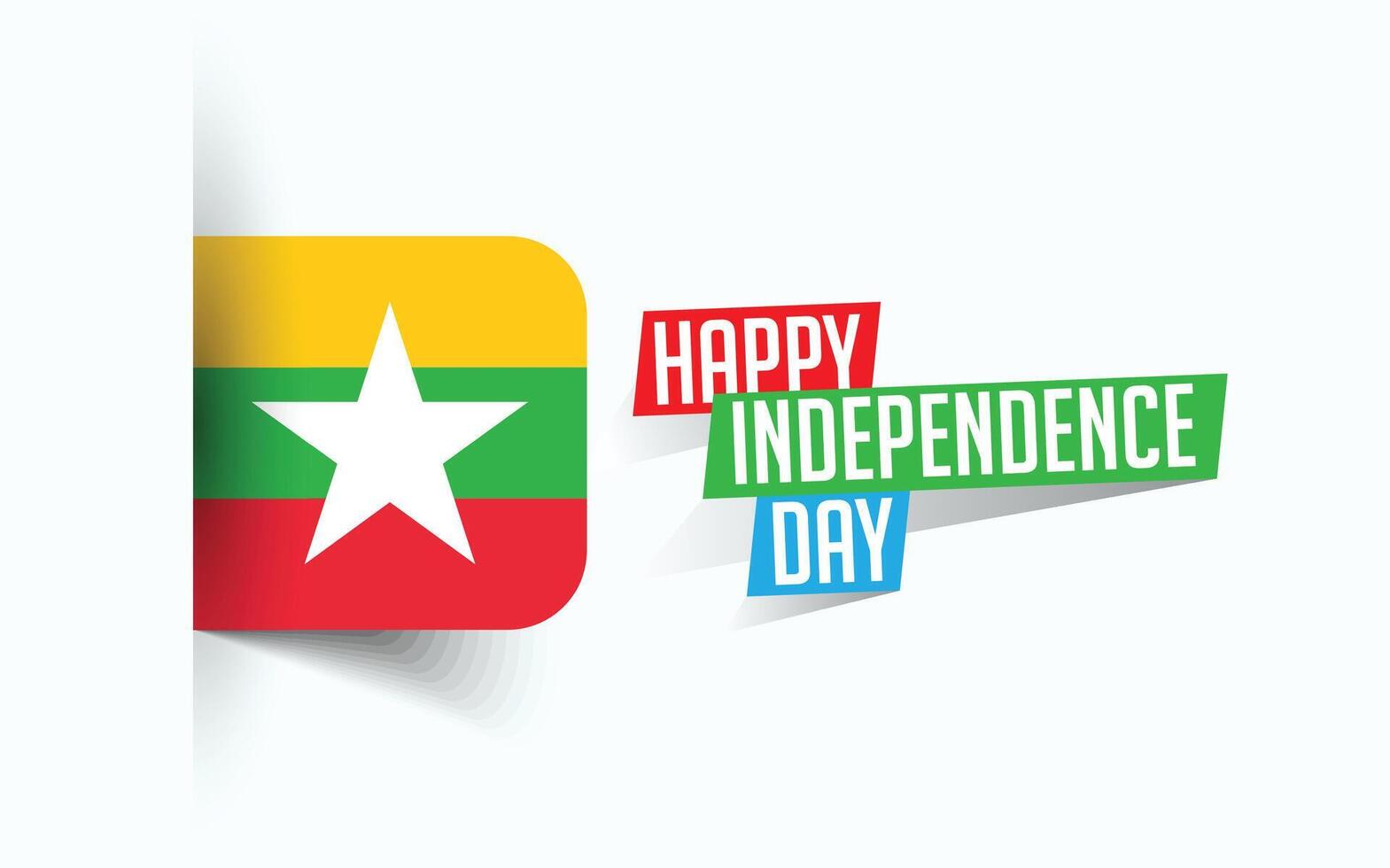 gelukkig onafhankelijkheid dag van Myanmar illustratie, nationaal dag poster, groet sjabloon ontwerp, eps bron het dossier vector