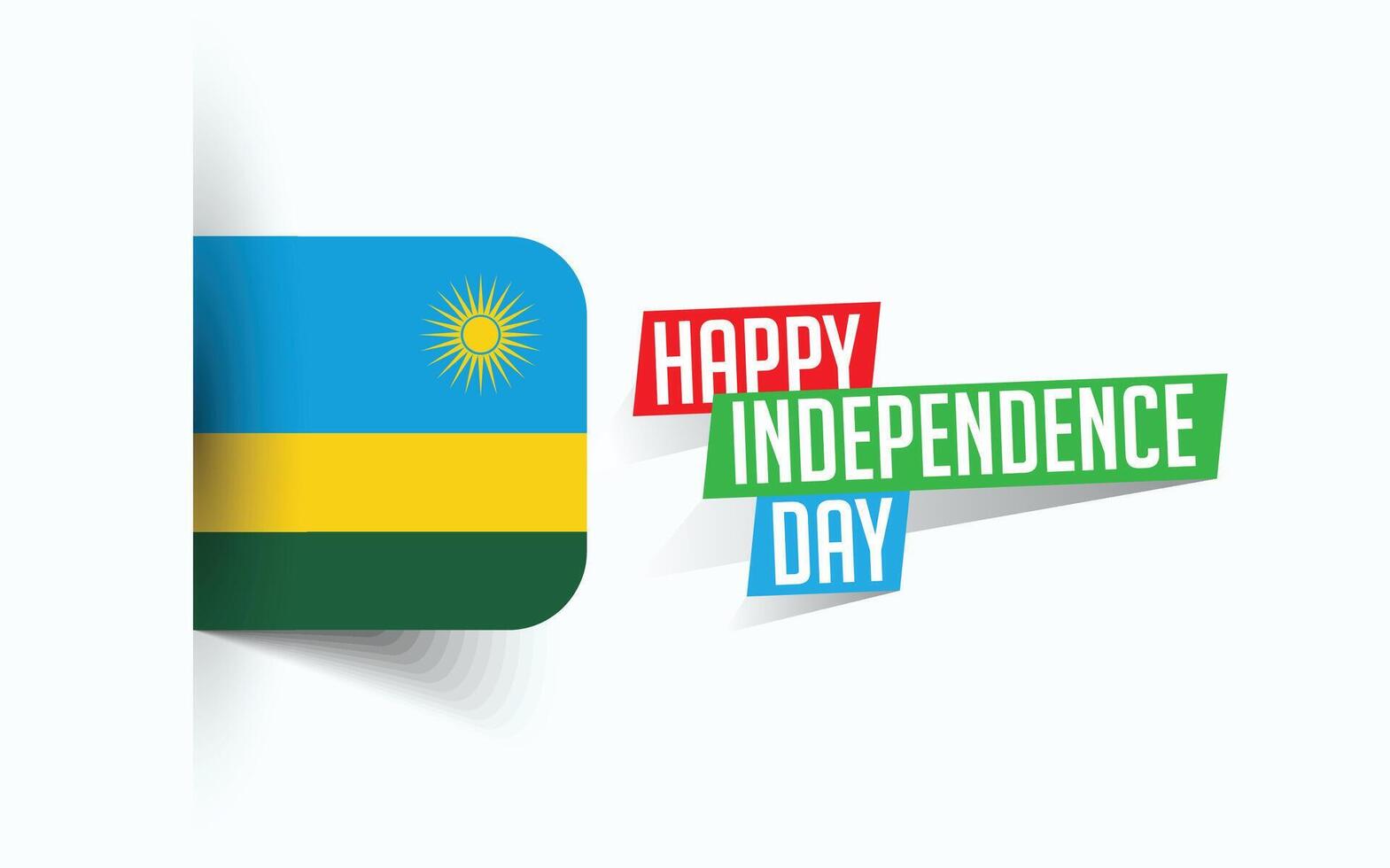 gelukkig onafhankelijkheid dag van rwanda illustratie, nationaal dag poster, groet sjabloon ontwerp, eps bron het dossier vector