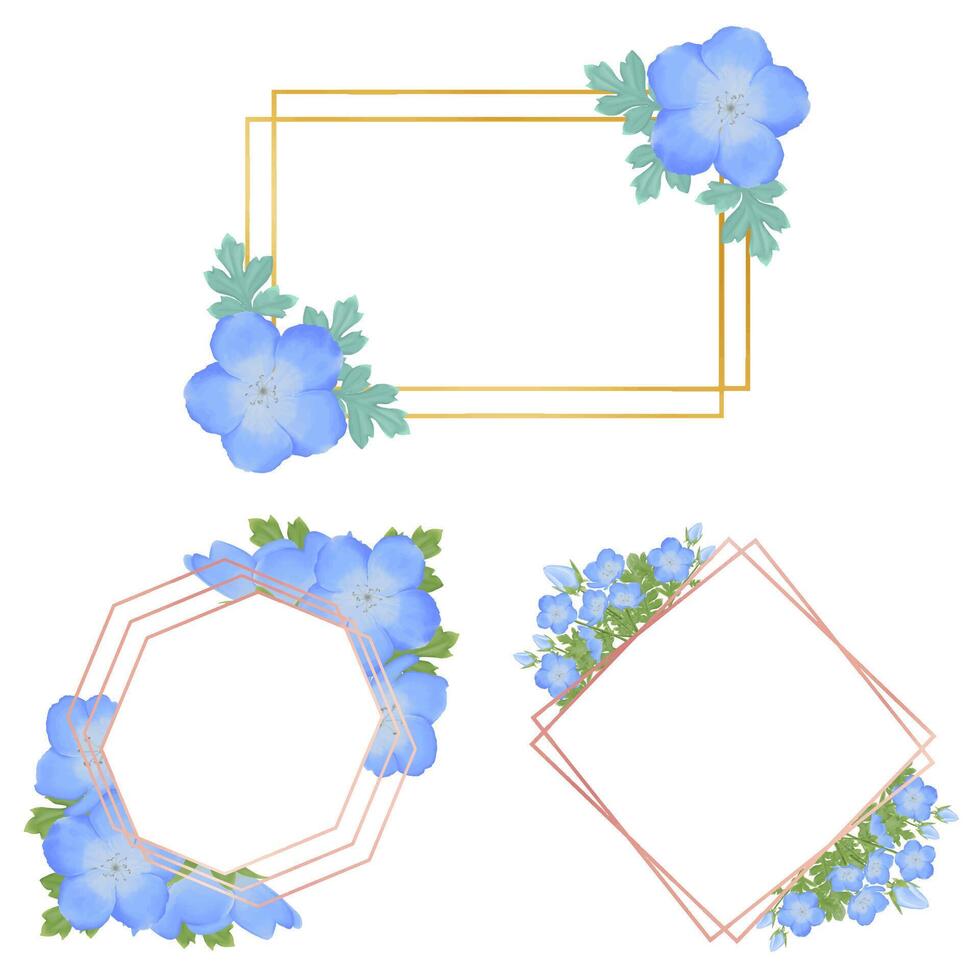 schattig waterverf nemophila bloemen - baby blauw ogen - downloaden bloemen vector