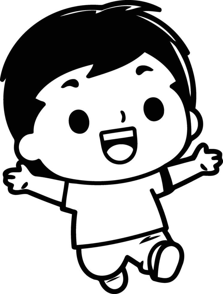 vrolijk kind rennen - tekenfilm karakter illustratie vector