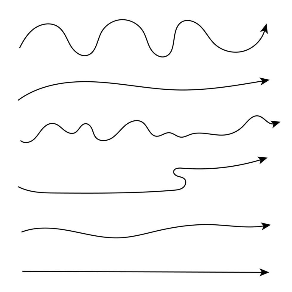 hand- getrokken lijn pijlen set. illustratie. vector