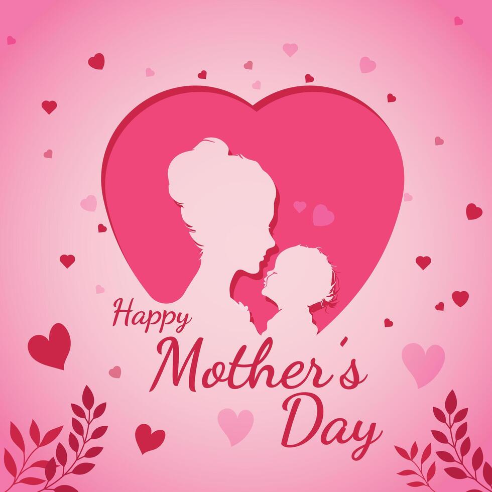 gelukkig moeder dag. plein poster voor speciaal moeder dag. vector