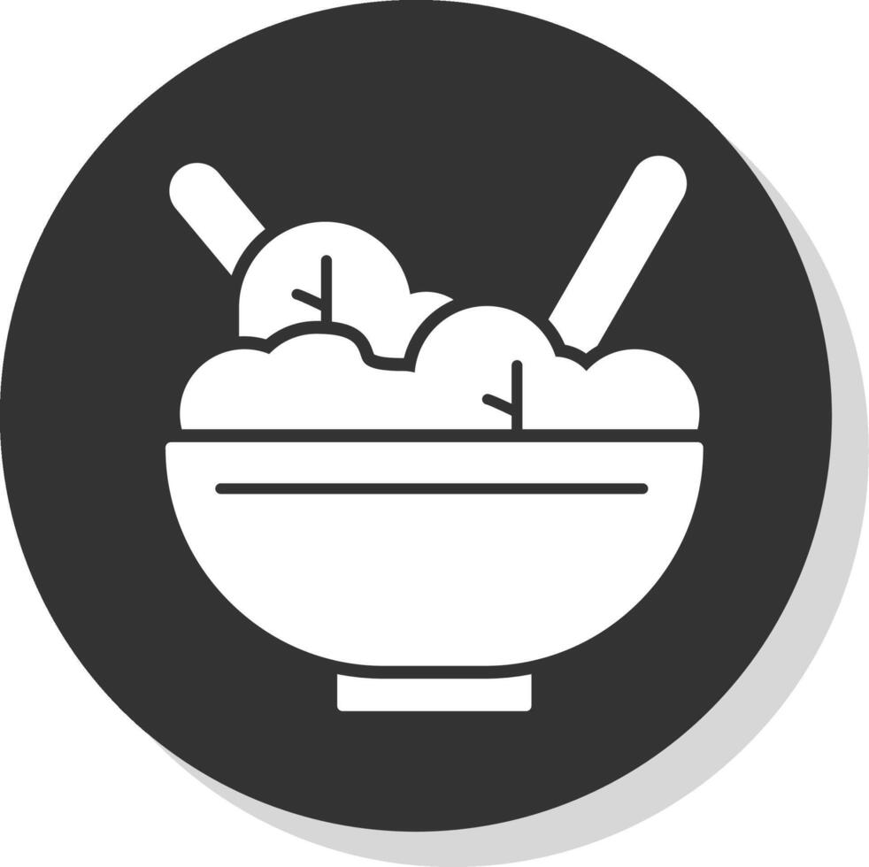 salade kom glyph grijs cirkel icoon vector