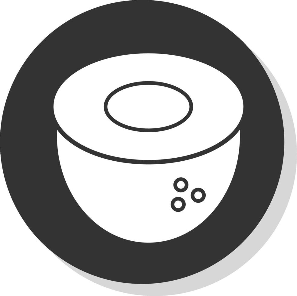 kokosnoot glyph grijs cirkel icoon vector