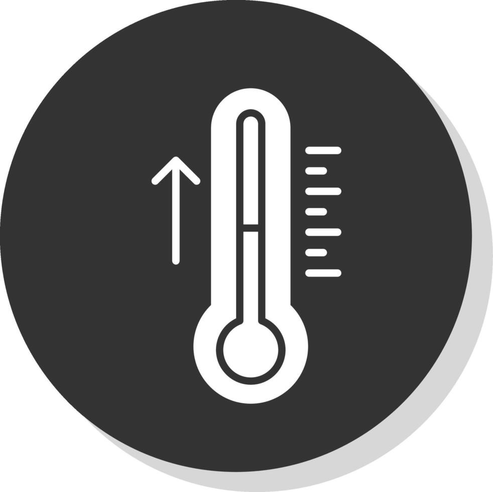 thermometer glyph grijs cirkel icoon vector