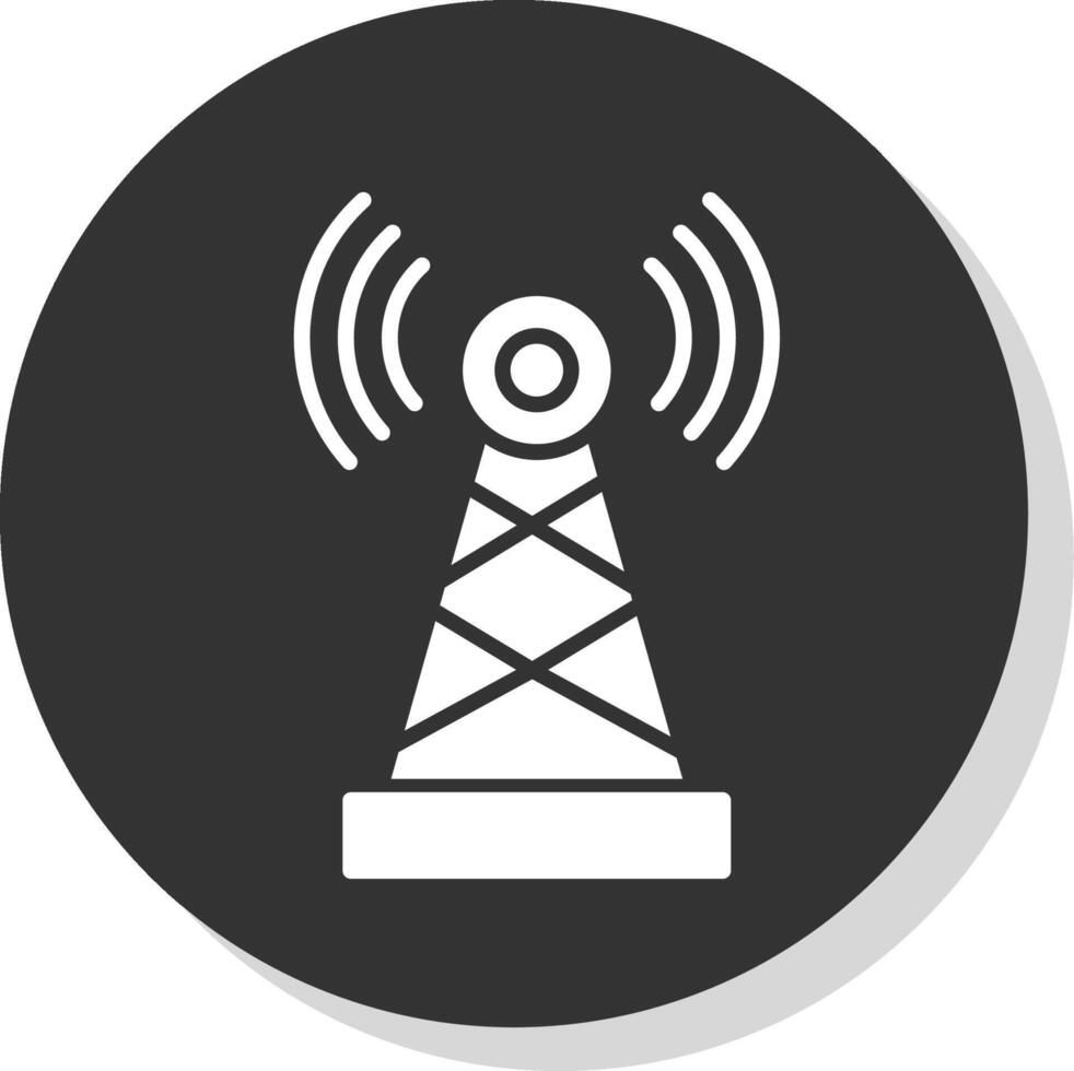telecommunicatie glyph grijs cirkel icoon vector
