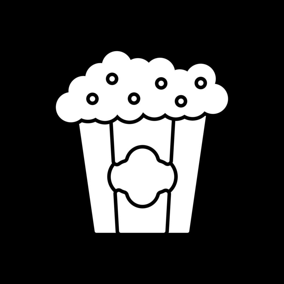 popcorn glyph omgekeerd pictogram vector