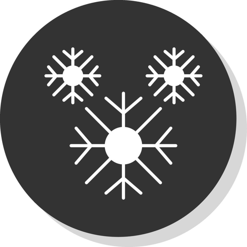 sneeuwvlok glyph grijs cirkel icoon vector