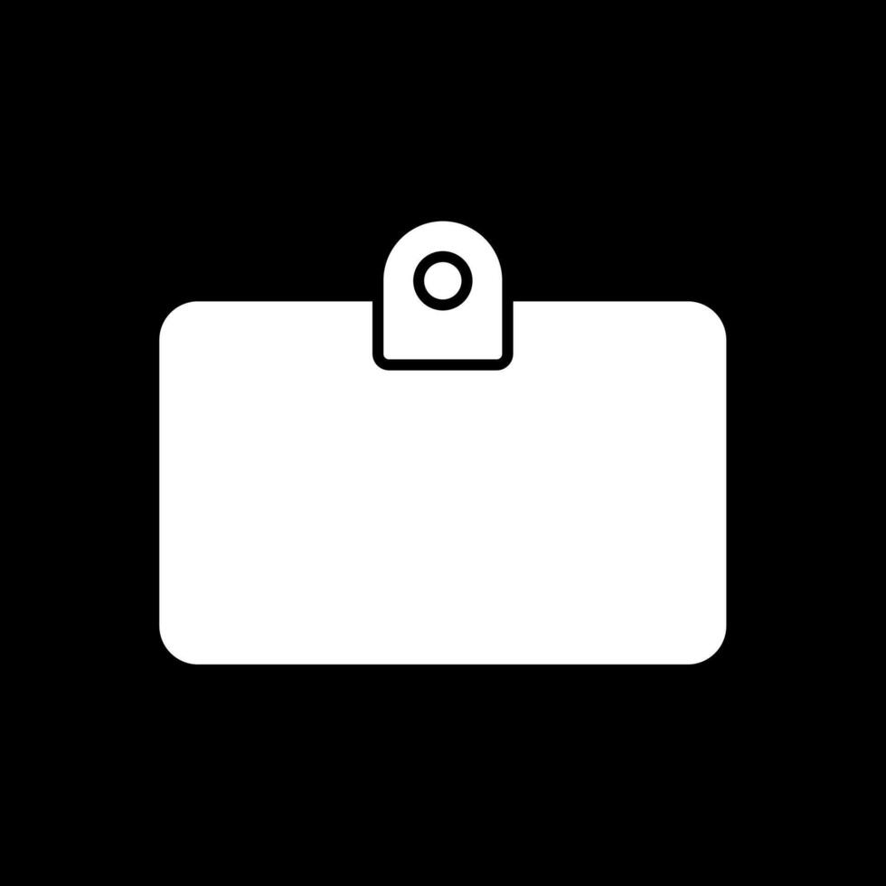 ID-kaart glyph omgekeerd pictogram vector