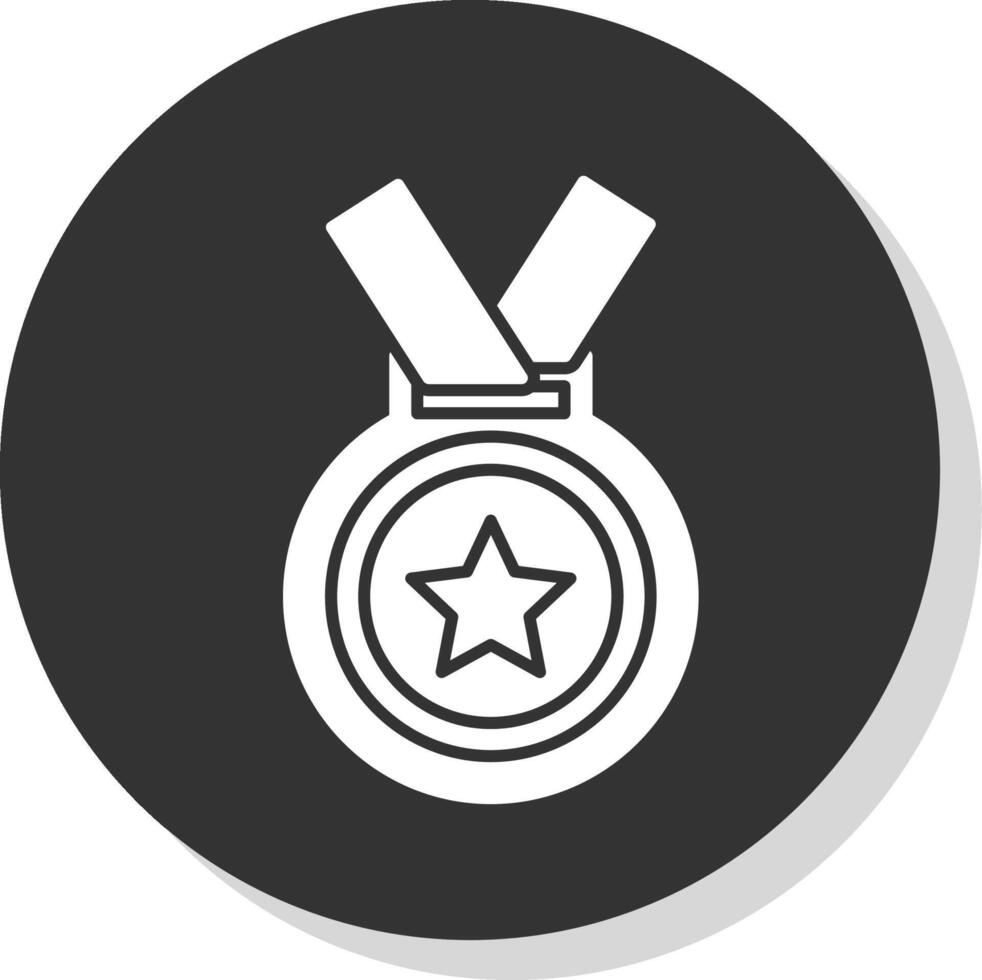 medaille glyph grijs cirkel icoon vector