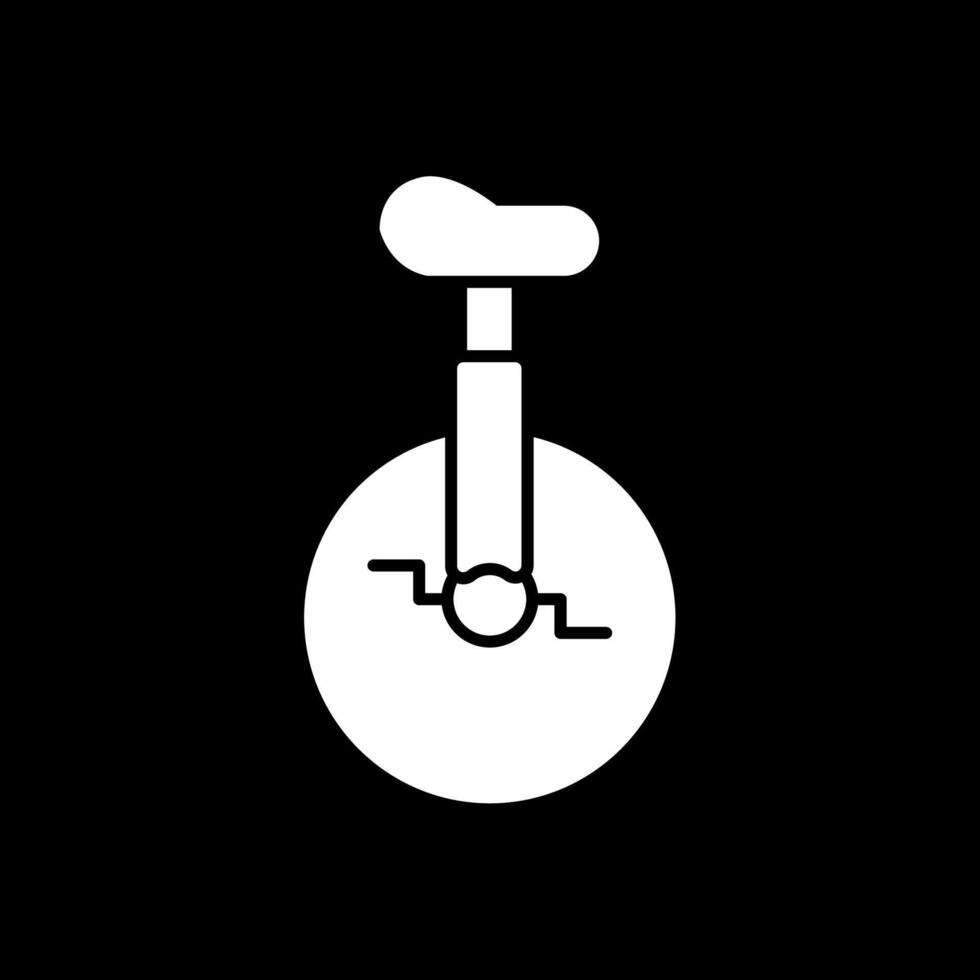 eenwieler glyph omgekeerd icoon vector