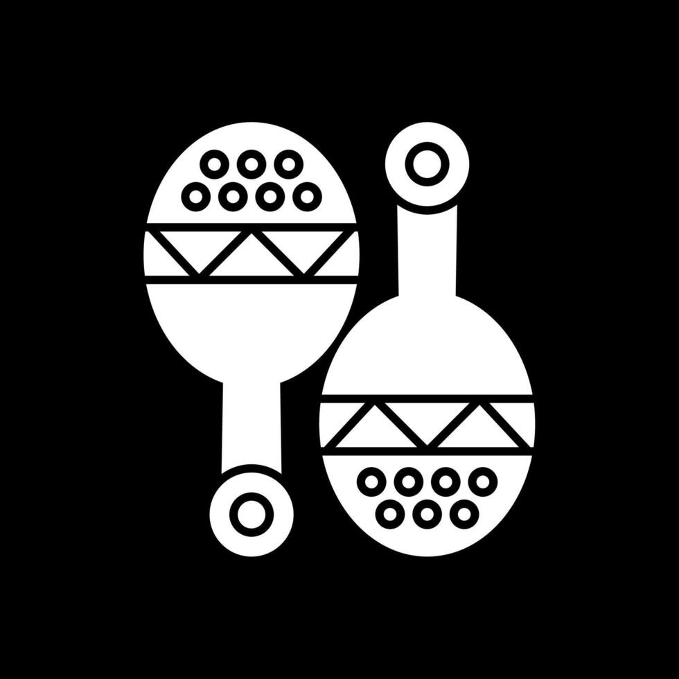 maracas glyph omgekeerd pictogram vector