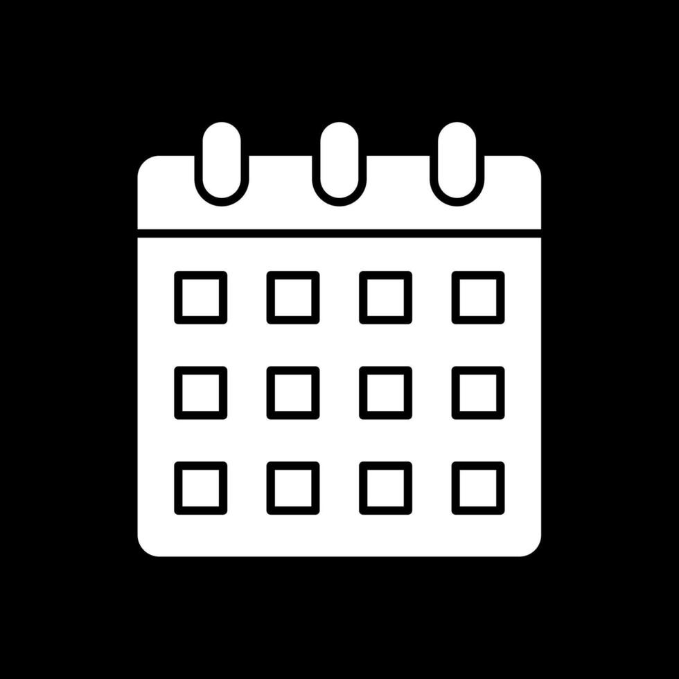 kalender glyph omgekeerd pictogram vector