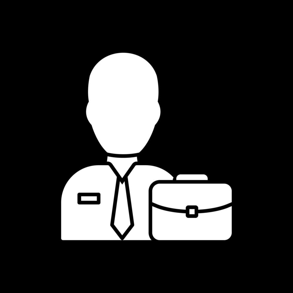 manager glyph omgekeerd pictogram vector